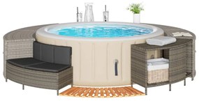 Rám k vírivke, sivý, polyratan a akáciový masív 365613