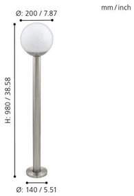 Eglo 33566 - LED stmievateľná vonkajšia lampa NISIA-C 1xE27/9W/230V 980 mm IP44