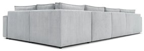Svetlosivá menčestrová rohová pohovka (pravý roh) Nihad modular – Bobochic Paris