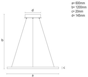 LED stmievateľný závesný luster na lanku LED/32W/230V 3000-6500K Ø 60 cm + diaľkové ovládanie