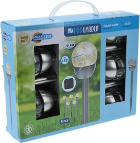 Set solárnych LED lámp Glassball 5 ks