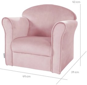 Svetloružové zamatové detské kresielko Lil Sofa – Roba