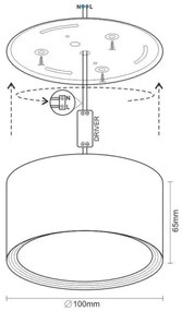 LED Bodové svietidlo LED/12W/230V 4000K pr. 10 cm biela