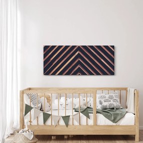 Obraz dreveného motívu na čiernom pozadí (120x50 cm)