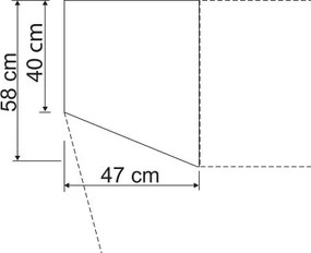 Skosená skriňa Luxor 47 cm, polárny smrekovec, ľavá