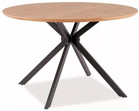 Okrúhly stôl Aster 120 cm dub prírodný/čierny