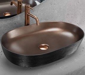 Rea Cleo, umývadlo na dosku 605x410x140 mm, medená matná-čierna, REA-U6383