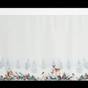 KRÁTKA VIANOČNÁ ZÁCLONA NA PÁSKE XMAS19 150X70 CM VZOROVANÁ