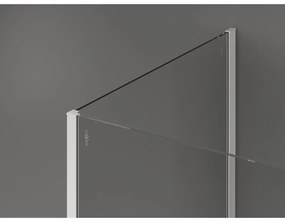 Mexen Kioto, 3-stenová sprchová zástena Walk-In 120 x 95 x 30 cm, 8mm číre sklo, biely profil, 800-120-095-221-20-00-030