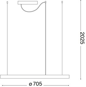 Ideal Lux - LED luster na lankách ORACLE SLIM LED/37W/230V 2700K pr. 70 cm biela