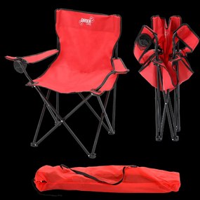 Garden Line SKLADACIA TURISTICKÁ/RYBÁRSKA STOLIČKA, ČERVENÁ, 50x50x80 cm *7174