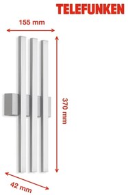 Telefunken 313104TF - LED Vonkajšie nástenné svietidlo 3xLED/4W/230V IP44