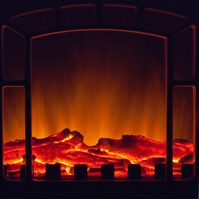 InternetovaZahrada - Elektrický krb s vyhrievaním ventilátora a ohňom 2000W Čierny