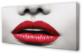 Obraz canvas Červené pery nos žena 125x50 cm