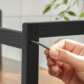 Stojan na korenie s 3 úrovňami, kuchynská polica, rustikálna hnedá