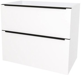 Mereo Mailo, kúpeľňová skrinka 81 cm, čierne madlo, Multidecor, Biela Arctic, MER-CN591SBBIAA