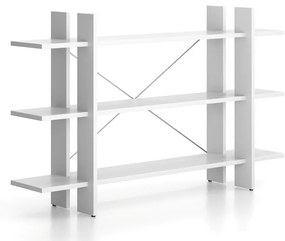 Kancelársky regál nízky dlhý SOLID, 1800 x 400 x 1075 mm, biela