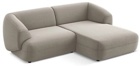 Béžová zamatová rohová pohovka (pravý roh) Moana – Makamii