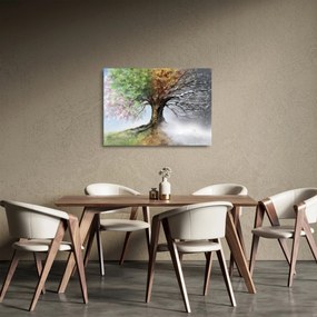 Sklenený obraz - Strom štyroch ročných období (70x50 cm)