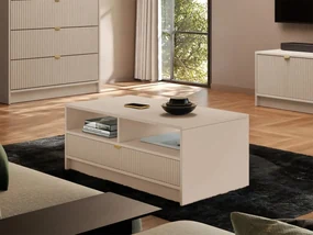 Konferenčný stolík Razimo 1SZ, Farby: Biely velvet