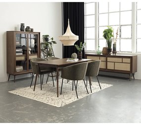 Khaki čalúnené jedálenské kreslo s podrúčkami Easton – Unique Furniture