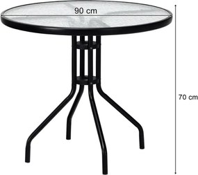 Záhradný set TREGO ISLAND - 4 stoličky a okrúhly stôl ø 90 cm, zelená