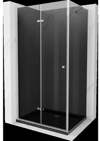 Mexen Lima sprchová kabína, skladacie dvere 100 x 90 cm, grafitová čierna, chrómová + závesný bidet Flat, čierna