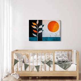 Obraz - Abstrakcia rastliny a slnka (90x60 cm)
