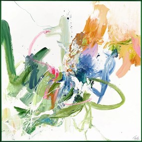 Obraz s ručne maľovanými prvkami 102x102 cm Confidential Green – Malerifabrikken