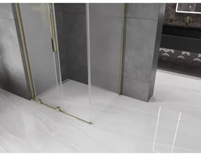 Mexen Velar L, sprchový kút s posuvnými dverami 90 x 120 cm, 8mm sklo námraza, zlatá lesklá, 871-090-120-33-50