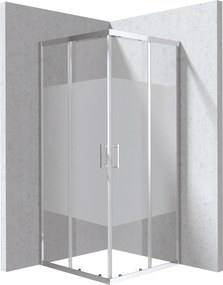Deante Štvorcový sprchovací kút Funkia Evo 90x90 cm, vzor pás - KYC 0E99P, chróm - bez vaničky