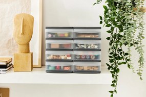 DUO M - Box s 2 zásuvkami (A4), úložný box výsuvný, antracit, Rotho SYSTEMIX