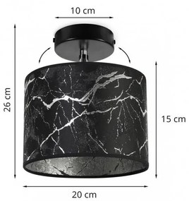 Bodové svietidlo Werona 3, 1x čierne textilné tienidlo so vzorom, (možnosť polohovania), s