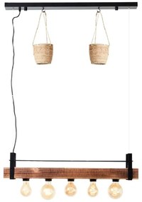 Brilliant - Závesný luster BANKWOOD 5xE27/28W/230V, topoľ