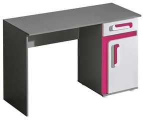 Počítačový stolík Apetito A9 Farba: Biela + Antracit + Ružová