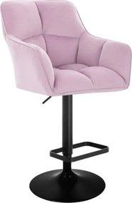 LuxuryForm DESIGN Barová stolička AMALFI VELUR na čiernom tanieri - levanduľa