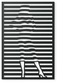 drevko Minimalistický obraz Silueta ženy Rozmer obrazu: 44,5 x 30,5 cm, Farba dekorácie: Čierna