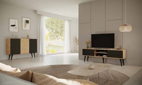 TV stolík TORONTO 160 cm dub artisan/čierny