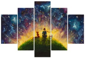 Obraz - Malý princ a líška (150x105 cm)