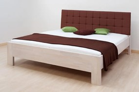 BMB DENERYS PARADISE - masívna dubová posteľ 200 x 200 cm, dub masív + čalúnené čelo