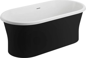 Polimat Akrylátová voľne stojaca vaňa Amona New 150x75 POLIMAT-Rozmery: 150x75, POLIMAT-Farba vane: Biela / grafit lesk