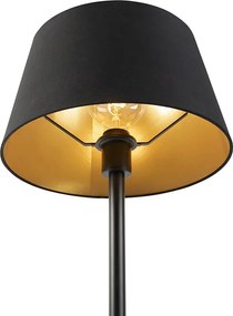 Klasická stolná lampa čierna s čiernym tienidlom 32 cm - Simplo