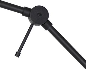 Stojacia lampa čierna nastaviteľná s červeným tienidlom a zlatým interiérom 50 cm - Editor