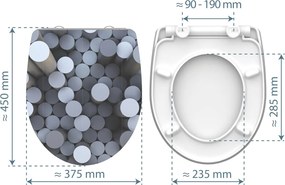 Eisl Sanitär WC sedadlo Duroplast Soft Close Round Dips High Gloss 82593