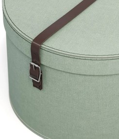 Kartónové úložné boxy s vekom v mentolovej farbe v súprave 2 ks ø 37,5x25,5 cm Rut – Bigso Box of Sweden