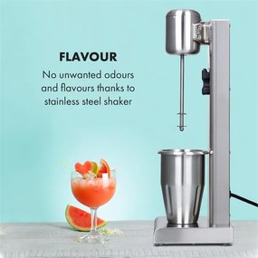 Klarstein Kraftpaket, mixér na mliečne kokteily, proteínové kokteily, 80 W, nehrdzavejúca oceľ, strieborný