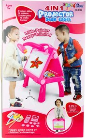 LEAN Toys Tabuľa so stojanom a projektorom na kreslenie 4v1 49 cm