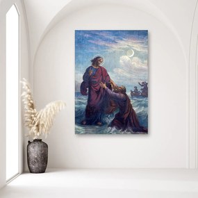 Obraz na plátně REPRODUKCE Topící se Petr a Ježíš - 80x120 cm