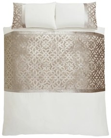 Béžovo-krémové zamatové obliečky na dvojlôžko 200x200 cm Lattice Cut - Catherine Lansfield