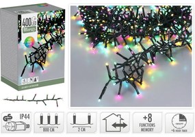 Vonkajšia svetelná reťaz Macaron, 8 m, 400 LED, farby (zelená, oranžová, modrá, ružová), časovač, IP44, 8 m